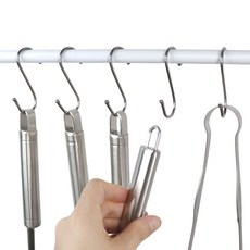 리빙홈디테일 다용도 스테인레스 S자 고리 소, 실버, 10개