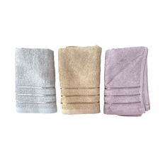 星紅織品 輕奢莫蘭迪色系竹纖紗涼感瞬吸毛巾 Set, 粉色 + 灰色 + 咖啡色, 1組