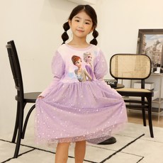 冰雪奇緣2 女童 Wind 貂絨彈性連身裙 28657