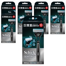 Schick 舒適牌 創4紀鈦型男刮鬍刀架 4刀片 鈦金屬塗層 含潤滑條, 6支, 1盒