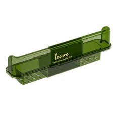 藍色貿易 可調節尺寸水槽擋水板+瀝水籃組合, 綠色, 1套