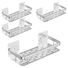 太空鋁轉角置物架 承重10公斤, 銀色, 4個, 30 x 13 x 5cm