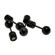 Brilliant Beauty 耀眼美人 耀眼黑色小珠鈦閃耀/鈦鋼後鋯石鎖式耳環