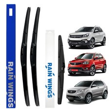 RAIN WINGS 油電混合 前 + 後 雨刷組, 雙龍 Korando C 2011 ~ 2019