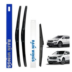 RAIN WINGS 三節式 RV SUV 車輛 前+後 雨刷組, Santa Fe DM, Maxcruz
