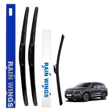 RAIN WINGS 2.0 渦輪 汽油 柴油 Exclusive Prestige Inspiration 三節式雨刷 前+後 套組, Hyundai Santa Fe TM 18年~19年4月