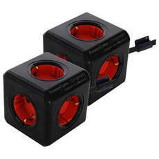 파워큐브 익스텐디드 컬러 멀티탭 2.0 5구 1350BC, 1.5m, 블랙, 2개