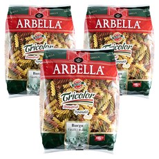 아르벨라 듀럼기다 삼색 푸질리 파스타면, 3개, 500g