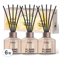 쿤달 퍼퓸 디퓨저 + 섬유스틱 세트, 일랑일랑, 200ml, 6개