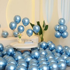 P&B UNITY 金屬圓形氣球 30cm 50入, 12 天空藍, 1個