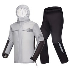 난시 남성용 오토바이 경량 우비 상하 LS2315, 그레이