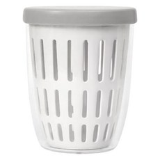 E.dot 便攜保鮮杯水果沙拉杯 雙層帶蓋附叉瀝水保鮮, 1個