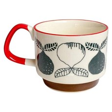 日式田園風咖啡杯 300ml, 綠色, 1個