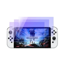 【lotus】Switch OLED 螢幕鋼化玻璃保護貼，抗藍光護眼，高清防刮，自動吸附, 1入, 透明