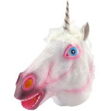 裝扮用獨角獸頭套 41*37.5*30cm, 白色, 1個