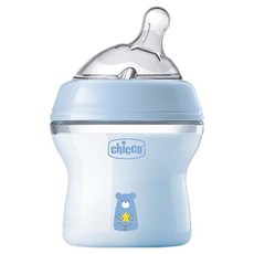 Chicco 天然母感2倍防脹PP奶瓶小單孔 一般流量, 藍色, 150ml, 1個