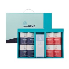 CAFFE BENE 咖啡伴 即溶咖啡粉隨身包+禮盒 1號, 拉丁美洲溫和咖啡包 4入+非洲溫和咖啡包 4入+玻璃杯, 1組