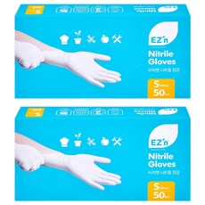 EasyN 丁腈手套 50入, 白色, 2個, S