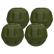 Camping Bar 加大防滑椅腳球 4入, 軍綠色, 1組