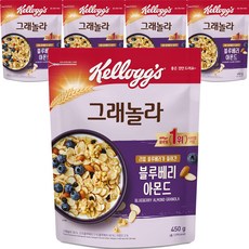 켈로그 블루베리 아몬드 그래놀라 시리얼, 450g, 5개