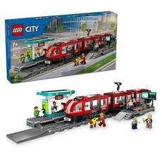 LEGO 樂高 積木玩具 市區路面電車和車站 Set, 適合7歲以上玩家, 幫助孩子角色扮演和說故事, 培養孩子創意和想像力, 1盒