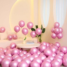 피앤비유니티 메탈 라운드 풍선 30cm 50p, 17 베이비핑크, 1개