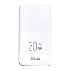 Dr.AV 聖岡科技 20W 氮化鎵快充超薄充電器 14mm 小餅乾 USB-C USB-A 雙孔, 白色, 1個