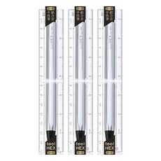 IWI 蒙恬 TOOLHEX 鋁合金中性筆, 鏡面炫彩, 六角形筆身, 置於桌面不滾動, 3支, 太空銀