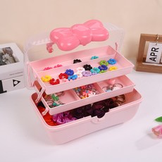 甜蜜商店 大容量髮飾收納盒, 1個, 粉紅色