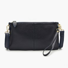 Lulubag牛皮旅行斜背包 + 配件, 藍色 + 隨機出貨