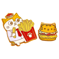 黃阿瑪的後宮生活 後宮快餐店金屬徽章 Set, 阿瑪吃薯條, 1組