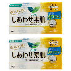 Laurier 蕾妮亞 舒膚Free 素肌衛生棉 日用型, 17cm, 32片, 2包