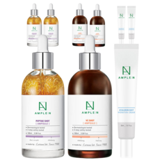 코리아나 앰플엔 펩타이드샷 앰플 대용량 100ml + VC샷 앰플 대용량 100ml + 히알루론샷 수분 크림 30ml, 3세트