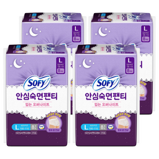 쏘피 안심숙면팬티 입는 생리대, 대형, 8개입, 4개