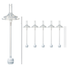 hibee Double Heart/Grosmimi/Upis適用替換吸嘴 2入+重力球吸管+簡易吸管+吸管刷組 第2階段, 3組, 單色