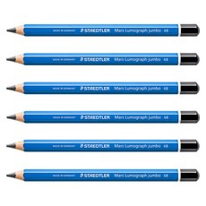 스테들러 마스 슈퍼 점보 연필 6B, 혼합색상, 6개