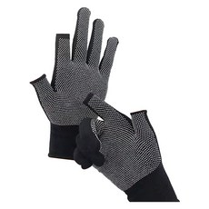 尼龍防滑工作手套, 21.5cm, 彈力束口, 耐磨耐用, 全指/露指 - 黑色, 1組