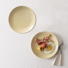ssueim MILD MATTE素色圓形餐盤, 蛋, 2個