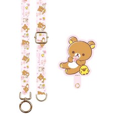 Rilakkuma 拉拉熊 多功能手機夾片掛繩 GRL-005, 櫻花粉, 1組