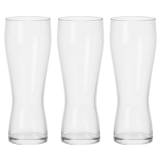 ADERIA 日本製強化薄口啤酒杯 透明 415ml 3個, 1組