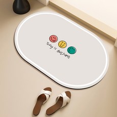 Beyond Living微笑&雛菊可水洗珪藻土腳踏墊, 今天的微笑棒極了