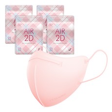 필나인 라이트핏 에어 2D 새부리형 KF94 보건용 컬러 마스크 대형 벌크포장, 25개입, 4개, 코랄핑크