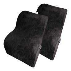 HL만도 폼레스트 메모리폼 차량용 허리 등받이쿠션, 블랙, 2개