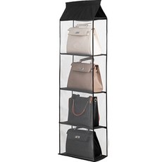 基本款4層掛式包包收納袋 黑色, 1入, 1入