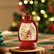 聖誕造型水晶球裝飾夜燈, 紅色聖誕老人魯道夫禮物