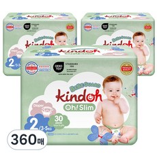 kindoh Oh! Slim Bebeguard優質超薄黏貼型尿布, 第2階段, 360片