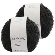 DARUMA 橫田株式會社 品牌紗 朗布依埃羊毛棉, 9 復古黑, 2個