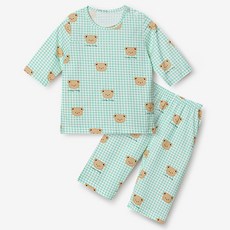 unifriend 兒童可愛熊涼感七分袖家居服上下套裝