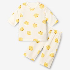 unifriend 兒童款飛吧小雞涼感七分袖家居服套裝