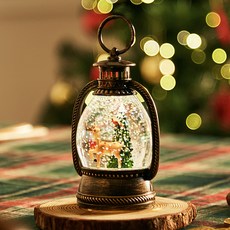 聖誕造型水晶球裝飾夜燈, 復古樹絲帶魯道夫